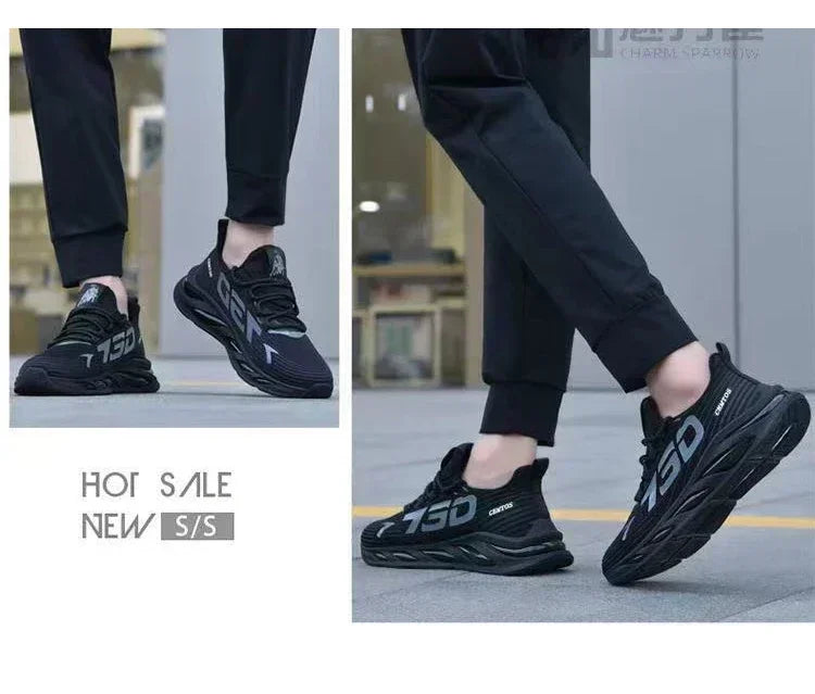 New Summer Mens Breathable Mesh Running Shoes Lightweight Sports Sneakers Fashion Trendy Brand